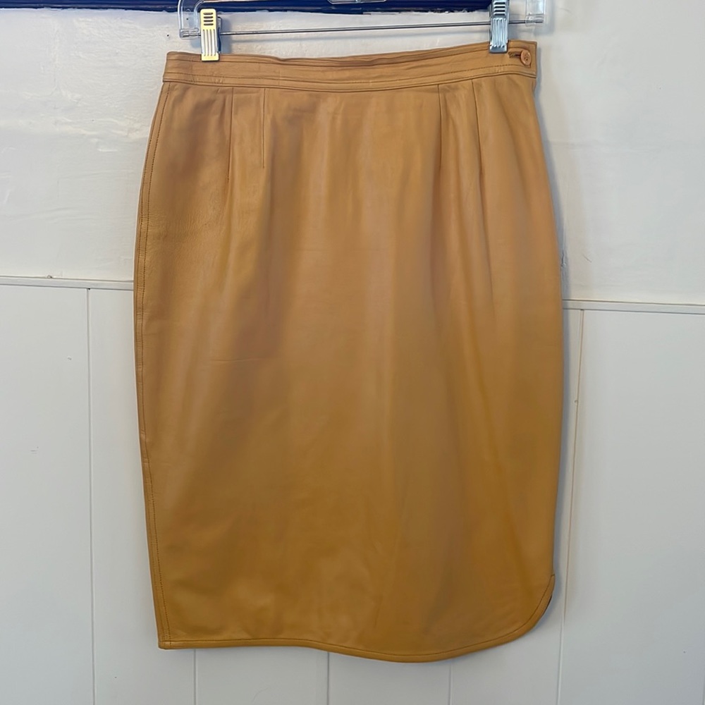 Vintage Emanuel Ungaro Parallele Leather Skirt - Made in Italy